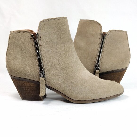 Frye Womens Boots Size 9 Suede Booties Taupe Block Heel Western Cowgirl Boho - Picture 9 of 12
